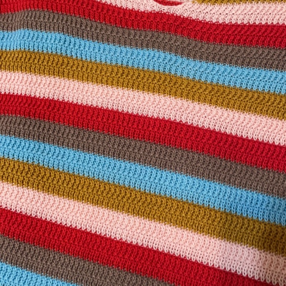 Multi Colored Knit Top with Ruffled Sleeves/Medium/ Lightweight /Great Condition - Picture 5 of 9